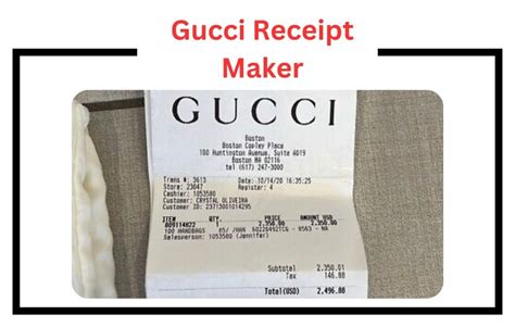 gucci receipt template|gucci receipt generator online.